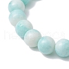 10.5mm Round Opaque Crackle Glass Beaded Stretch Bracelets BJEW-MZ00079-02-3