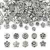 100Pcs 10 Styles Tibetan Style Alloy Beads TIBEB-CJ0001-20-3