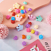 50Pcs 15 Style Food Grade Eco-Friendly Silicone Focal Beads SIL-TA0001-10-14