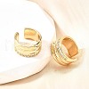 Brass Micro Pave Clear Cubic Zirconia Cuff Earrings EJEW-F370-18G-6