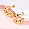 C-Shaped 304 Stainless Steel Stud Earrings EJEW-A125-15G-3