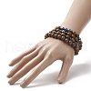 4Pcs 4 Style Natural Wenge Wood & Synthetic Hematite Beaded Stretch Bracelets Set for Women BJEW-JB09156-6