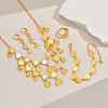Vintage Brass Coin Tassel Bracelets & Earrings & Multilayer Necklaces & Rings Set for Women's Party GB6557-1