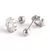 201 Stainless Steel Flower Barbell Cartilage Earrings EJEW-R147-07-3