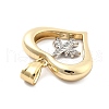 Rack Plating Brass with Cubic Zirconia Pendants KK-Q017-10B-G-2