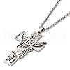 Non-Tarnish Cross Pendant Necklaces NJEW-A023-06P-1