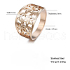 Flower Pattern Hollow Out 304 Stainless Steel Finger Rings FS-WGDCC5F-09-2