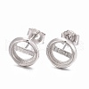 Anti-Tarnish Rhodium Plated 925 Sterling Silver Stud Earring Settings STER-F032-04P-1
