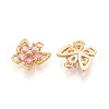 Brass Micro Pave Cubic Zirconia Charms KK-N262-111C-G-2