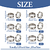 12Pcs 6 Size 201 Stainless Steel Grooved Finger Ring Settings STAS-TA0002-15P-12