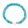 3Pcs 3 Styles Natural Dyed Malaysia Jade Beads Stretch Bracelets Sets BJEW-JB11009-3