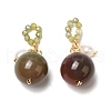 Natural Agate Round Pendant Decorations AJEW-P108-02G-2