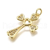 Brass Micro Pave Cubic Zirconia Pendants KK-Z100-35G-01-2