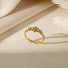 304 Stainless Steel Adjustable Cuff Rings for Women RJEW-B131-01B-2