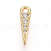 Brass Micro Pave Clear Cubic Zirconia Pendants KK-T075-37G-1