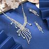 Fashionable Wedding Rhinestone Necklace and Stud Earring Jewelry Sets X-SJEW-R046-10-6