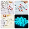 20Pcs Luminous Cube Letter Silicone Beads 12x12x12mm Square Dice Alphabet Beads with 2mm Hole Spacer Loose Letter Beads for Bracelet Necklace Jewelry Making JX437A-3