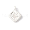 925 Sterling Silver Sun Rhombus Charms STER-R012-03S-1