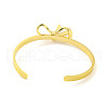 Bowknot Rack Plating Brass Open Cuff Bangles for Women BJEW-P322-06A-G-3