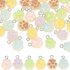 ARRICRAFT 48Pcs 8 Colors Translucent Resin Paw Print Pendants CRES-AR0001-31-1