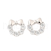 Bowknot 925 Sterling Silver Micro Pave Clear Cubic Zirconia Stud Earrings EJEW-S271-02P-4