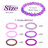 6Pcs 6 Styles 8mm Glass Round Beaded Stretch Bracelet Sets BJEW-TAC0022-4