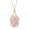 304 Stainless Steel Empty Macrame Pouch Pendant Singapore Chain Necklace Making NJEW-JN05283-03-3