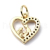 Brass Micro Pave Cubic Zirconia Charms ZIRC-F131-08G-2
