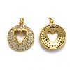 Brass Micro Pave Clear Cubic Zirconia Pendants ZIRC-J025-28G-2