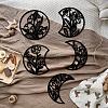 Wood Moon Phase Pendant Decoration HJEW-WH20013-002-4