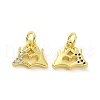 Brass Micro Pave Clear Cubic Zirconia Charms KK-E068-VF074-1