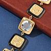 304 Stainless Steel Square Link Bracelets for Women BJEW-Z104-01G-3