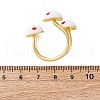 Brass Enamel Open Cuff Rings for Women RJEW-U057-23G-7