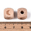 Engraved Beech Wood Beads WOOD-N015-08B-3