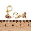 Brass Micro Pave Deep Pink Cubic Zirconia Cherry Pendants KK-H072-06G-3
