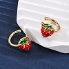 Brass Enamel Cuff Earrings EJEW-U062-01B-G-3