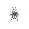 Beetle Alloy Rhinestone Brooches PW-WG9F125-03-2