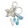 26Pcs Transparent Epoxy Resin & Transparent Acrylic & Faux Suede Tassel Keychain KEYC-JKC01202-23-2