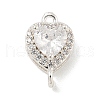 Brass Pave Cubic Zirconia Connector Charms KK-Z072-06S-02-1