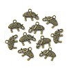 Tibetan Style Alloy Elephant Pendants TIBEP-23670-AB-FF-3