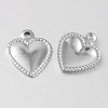 Non-Tarnish Heart 316 Surgical Stainless Steel Filigree Charms X-STAS-M258-10-2