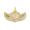 Brass Micro Pave Clear Cubic Zirconia Pendants KK-K365-13C-G-1