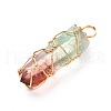 Natural Dyed Quartz Bead Pointed Pendants PALLOY-JF00921-5