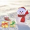 DELORIGIN 4 Rolls 4 Colors 25 Yards Christmas Theme Polyester Printed Ribbon OCOR-DR0001-09-6