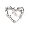 Ion Plating(IP) Brass Micro Pave Cubic Zirconia Pendants KK-U042-03P-1