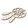 10Pcs Woven Net/Web with Feather Unfinished Blank Wooden Pendants for Painting Arts FIND-R052-01A-3