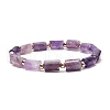 Natural Amethyst Column Beaded Stretch Bracelet BJEW-JB08596-04-1