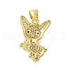 Brass Micro Pave Cubic Zirconia Pendants ZIRC-F138-03G-2