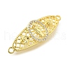 Brass Pave Cubic Zirconia Religion Connector Charms KK-Q066-16A-G-2