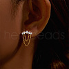 Moon 925 Sterling Silver Micro Pave Clear Cubic Zirconia Cartilage Earrings with Tassel Chains FS-WGA2317-05-1